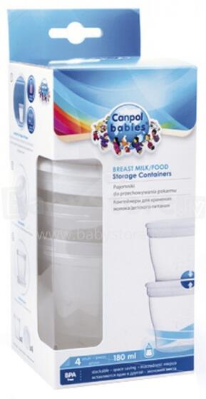 „Canpol Babies“ 12/204 konteineriai pienui laikyti 180 ml. x 4 vnt.