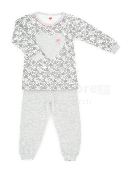 Makoma Art.07123 Gray Hearts Bērnu kokvilnas pidžama