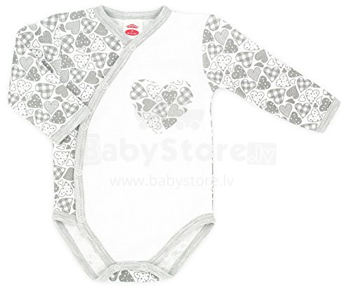 Makoma Art.03123 Grey Hearts kūdikių bodžiai ilgomis rankovėmis