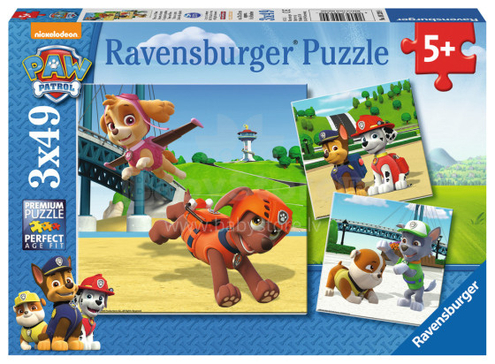Ravensburger Paw Patrol Puzzle Art.09239 dėlionės 3x49