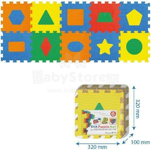 Smily Play Puzzle Art.1043B3 Bērnu daudzfunkcionālais grīdas paklājs puzle Ģemetriskas figūras no 10 elementiem