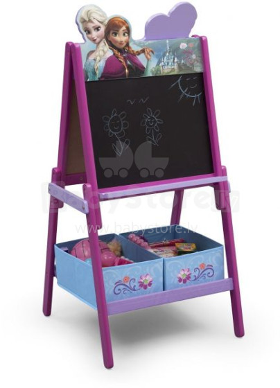 „Delta Children Frozen Art.TE87513FZ“ dvipusė medinė lenta su dėžutėmis iš audinių, magnetais ir galvosūkiu