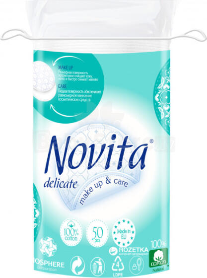 Novita Soft Art.29100302 Kosmetiniai medvilniniai įklotai, 120 vnt.