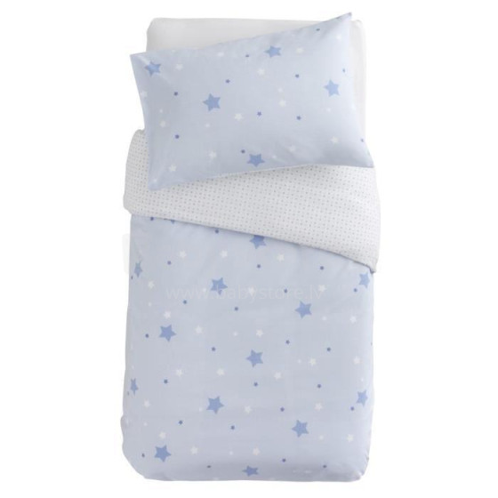 „Doux Nid Parure Little Stars Ciel“, 1800052, viršutinė paklodė + pagalvės užvalkalas 100x140 / 60x40 cm