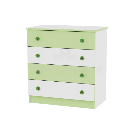Lorelli&Bertoni Dresser  White/Green  Art.1017007  Bērnu istabas kumode