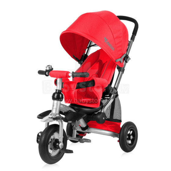 Lorelli&Bertoni Lexus Red Art.1005036 Детский трехколесный интерактивный велосипед c надувными колёсами, ручкой управления и крышей