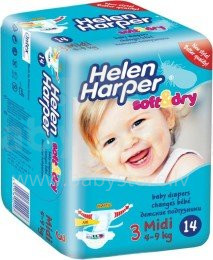 Helen Harper Midi Art. 61332 Sauskelnės vaikams, 4-9 kg, 14 vnt