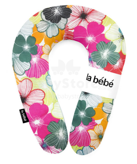 „La Bebe ™“ prigludusi medvilnės slaugos motinystės pagalvė. Art. 5188 Vasaros gėlės Pasaga (pasaga) kūdikiui maitinti, miegoti, pasaga nėščioms moterims 20x70cm