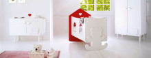 LeBebe La Casetta Bianco/Rosso Art.100234 Ekskluzīva bērnu gulta