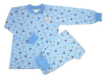 Galatex Art.100460 naminiai gyvūnėliai mėlyna šilta Vaikiška medvilninė pižama