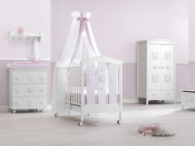 Erbesi Veil Candy Pink Art.100842  Детский изысканный тюлевый балдахин для кроватки