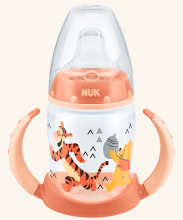 „Nuk First Choice“ Disney Art.SK68 treniruoklių buteliukas su rankenomis ir silikoniniu snapeliu nuo 6 mėnesių. 150 ml