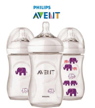 Philips Avent Natural Elephant Deco Art.SCF628/16 feeding bottle  Bisphenol A free(260ml.)