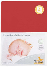 „Pinolino Jersey“ raudonas straipsnis. 540002-5 lapas su guma 60x120 / 140x70cm