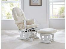 Bebe Basic Rocking Chair with Stool Art.103012 Brown  Supamoji kėdė