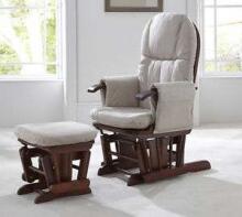 Bebe Basic Rocking Chair with Stool Art.103012 Brown  Supamoji kėdė