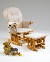 Bebe Basic Rocking Chair with Stool Art.103012 Brown  Supamoji kėdė