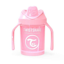 „Twistshake Mini“ puodelis, 78267 pastelinis rožinis butelis su snapeliu nuo 4 + mėn., 230 ml