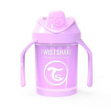 Mini puodelis „Twistshake Art.78270“. Pastelinis purpurinis butelis su snapeliu nuo 4 + mėn., 230 ml