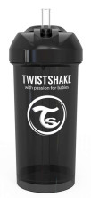 Twistshake Straw Cup Art.103069 Black Baby cup with silicone straw from 6+ months, 360 ml