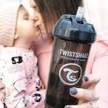 „Twistshake Straw Cup“ art. 103069 juodas butelis su šiaudais nuo 6 + mėnesių, 360 ml