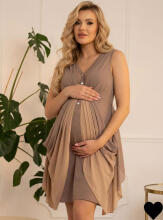 Doctornap Night Dress Art.7460 Beige  medvilnės motinystės / maitinimo naktiniai marškiniai