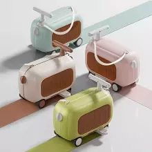 Travel Boarding Luggage Suitcase Art.103734 Pink  Чемодан-сиденье на колесах 3 в 1