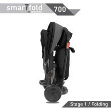 „Smart Trike SmarTfold 700 Black Art. STFT5500000“ Vaikiškas triratukas su ratukais iš poliuretano, rankena ir stogu