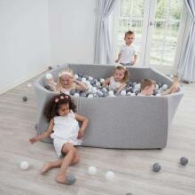 MeowBaby® Color Round Art. 104050 Pilkas džiunglių sausas baseinas su kamuoliukais (250vnt.)