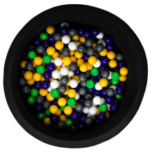 MeowBaby® Color Round Art.104055 Black Бассейн сенсорный сухой с шариками(200шт.)
