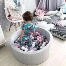 MeowBaby® Color Round Art. 104178 Pilkas sausas baseinas be kamuolio