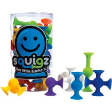 Riebalų smegenų žaislai „Squigz“. Prekės numeris: FA088-1 Silikoniniai įsiurbimo puodeliai, 24 vnt. (Vienos įsiurbimo taurės skersmuo 2,5 cm)