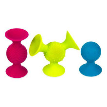 Riebalų smegenų žaisliukai „Pip Squigz“. Prekės numeris: FA089-1 Silikoniniai siurbimo indeliai, 3 vnt