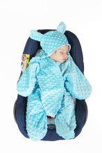 La bebe™ Minky+Cotton Art.104793 Blue Комбинезон для малыша (конвертик) в автокресло или коляску с ручками и ножками