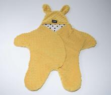 La bebe™ Minky+Cotton Art.104797 Yellow Kombinezons (konverts) mazulim automašīnas sēdeklim/ratiņiem ar rokturiem un kājām