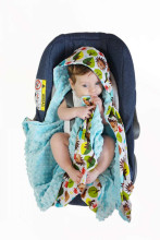 La bebe™ Minky+Cotton Art.104801 Высококачественное детское двустороннее легкое одеяло-конверт с капюшоном (90x90 см)