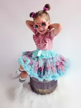 LaVashka Luxury Skirt Floral Blue Art.105033 straipsnis. Stambus sijonas princesėms