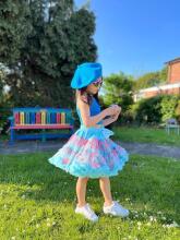 LaVashka Luxury Skirt Floral Blue Art.105033 straipsnis. Stambus sijonas princesėms