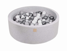 MeowBaby® Color Round Art.104050  Grey Jungle Бассейн сенсорный сухой с шариками(200шт.)