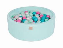 MeowBaby® Color Round Art. 105094 Mint Cupcake sausas baseinas su kamuoliukais (250vnt.)