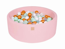 Meow Baby® Color Round Art.105096 Pink Unicorn Sauss baseins ar bumbiņām(200gab.)