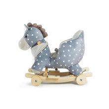 Plieninis žirgas „KinderKraft Rocker“ .KKZKONIGRY0000 Minkštas supamasis arklys ant ratų (pasirinktinai) su atrama nugarai (supamasis arklys)