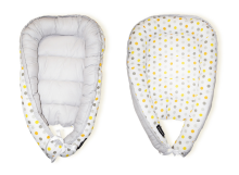 „La Bebe ™“ slaugos „Babynest Art.106220“ geltonas nėrinių lizdas - kokonelis naujagimiams