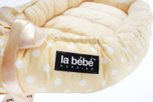 La Bebe™ Babynest Cotton Art.106221 Beige Bear Гнездышко – кокон для новорожденных