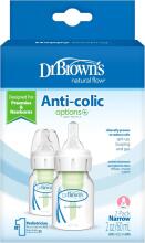 Dr. Brown’s Natural Flow® Options+™ PP Narrow Art.SB2200-P3 Buteliukas neišnešiotiems ir naujagimiams su žinduku, 60 ml,2psc