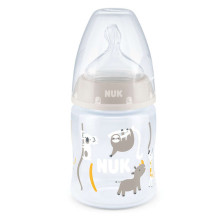 Nuk First Thermo Control Art.10743875 Plastmasas pudele ar 1.izmēra silikona knupīti ar termo kontroli (0-6 mēn.) piena maisījumam 150 ml
