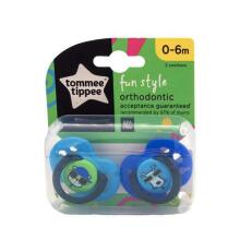„Tommee Tippee“ art. 43335795 Ortodontinis silikoninis čiulptukas Fun Style 0-6 mėn. (2 vnt.)