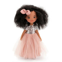 Orange Toys Sweet Sisters Tina in a Pink Dress with Sequins Art.SS05-05 Minkšta žaislinė lėlė TINA rožine suknele su blizgučiais (32 cm)