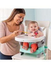 Summer Infant Deluxe Booster Seat Teal Grey Art.13526 Стульчик бустер для кормления