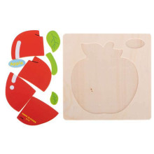 Ikonka Wooden Puzzle Apple  Art.KX6521_3 Bērnu koka puzle